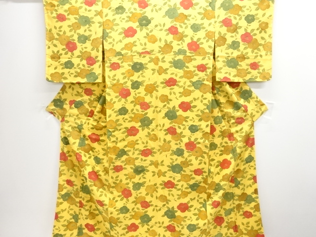 JAPANESE KIMONO / UNUSED KOMON / CAMELLIA